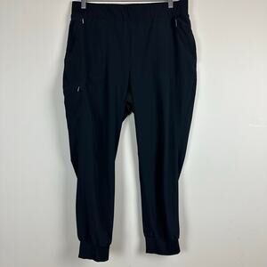 Chico’s Zenergy Jogger Pants Large Black Athletic Cargo Travel Lounge Activewear